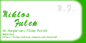 miklos fulep business card