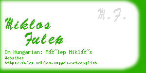 miklos fulep business card